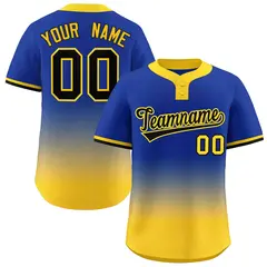 Royal Gold Black-Gold Gradient Two-Button Softball Jersey 1