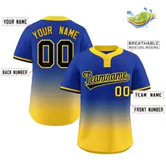 Royal Gold Black-Gold Gradient Two-Button Softball Jersey 2