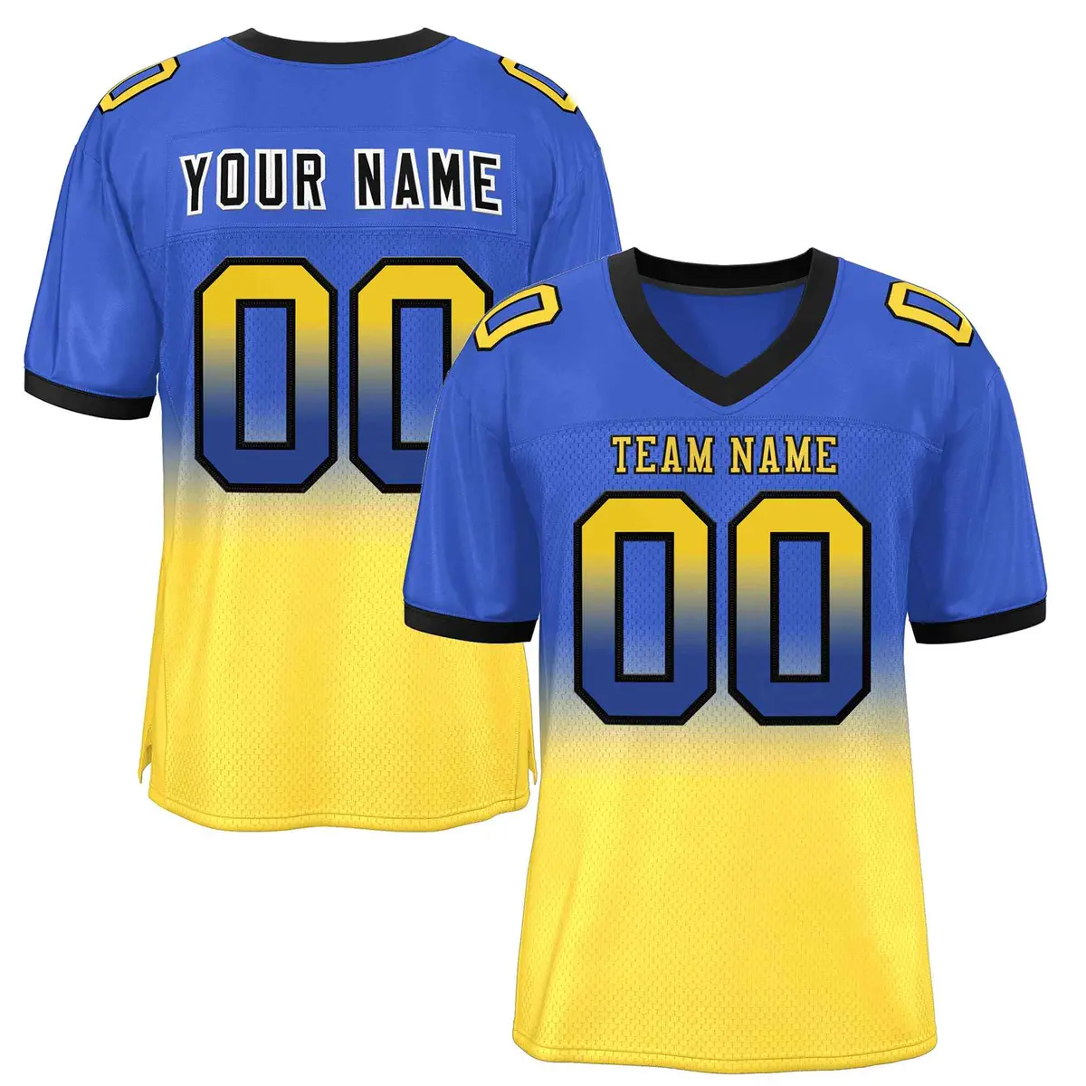 Royal Gold-Black Gradient Fashion Outdoor Football Jersey