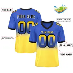 Royal Gold-Black Gradient Fashion Outdoor Football Jersey 2