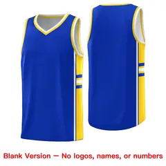 Royal Gold Classic Color Block Varsity Basketball Jersey 6