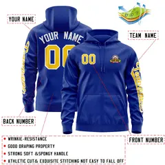 Royal Gold Classic Full-Zip Varsity Letterman Jacket Hoodie 4