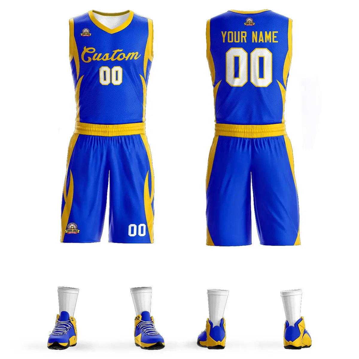 Royal Gold Classic Mesh Basketball Jersey