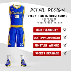 Royal Gold Classic Mesh Basketball Jersey 2