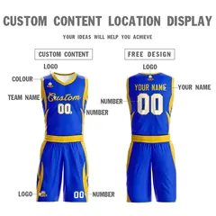 Royal Gold Classic Mesh Basketball Jersey 3