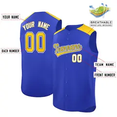 Royal Gold Classic Sleeveless Baseball Jersey 2