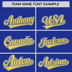 Royal Gold Color Block Authentic Baseball Jersey 3