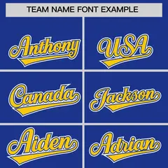 Royal Gold Color Block Authentic Baseball Jersey 3