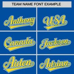 Royal Gold Color Block Side Dotted Line Baseball Jersey 3