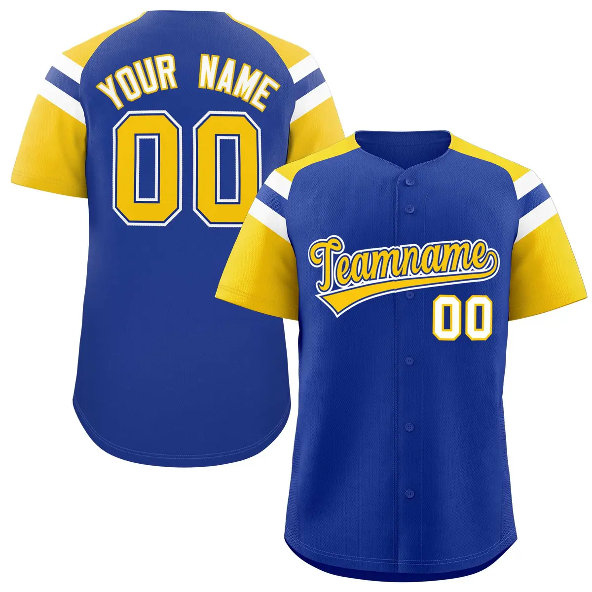 Royal Gold Contrast Raglan Baseball Jersey