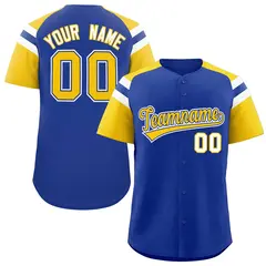 Royal Gold Contrast Raglan Baseball Jersey 1