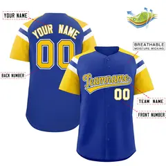 Royal Gold Contrast Raglan Baseball Jersey 2