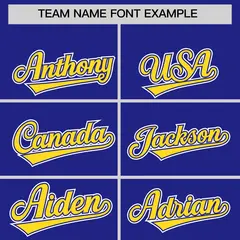 Royal Gold Edge Color Block Authentic Baseball Jersey 3