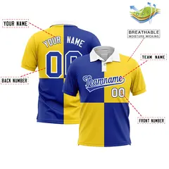 Royal Gold Four Squares Performance Polo Shirt 2