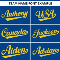 Royal Gold Full Button Authentic Baseball Jersey 3