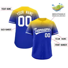 Royal Gold Gradient Authentic Baseball Jersey 2