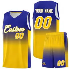 Royal Gold Gradient Basketball Jersey Sports Uniform 1