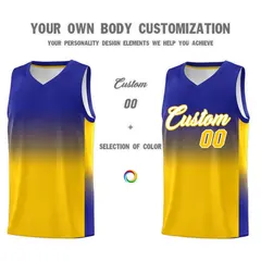Royal Gold Gradient Basketball Jersey Sports Uniform 3