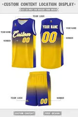 Royal Gold Gradient Basketball Jersey Sports Uniform 5