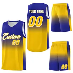 Royal Gold Gradient Basketball Jersey Sports Uniform 7
