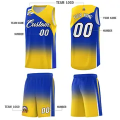 Royal Gold Gradient Basketball Jersey Sports Uniform 5
