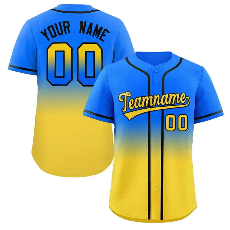 Royal Gold Gradient Fashion Baseball Jersey