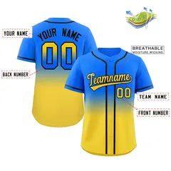 Royal Gold Gradient Fashion Baseball Jersey 2