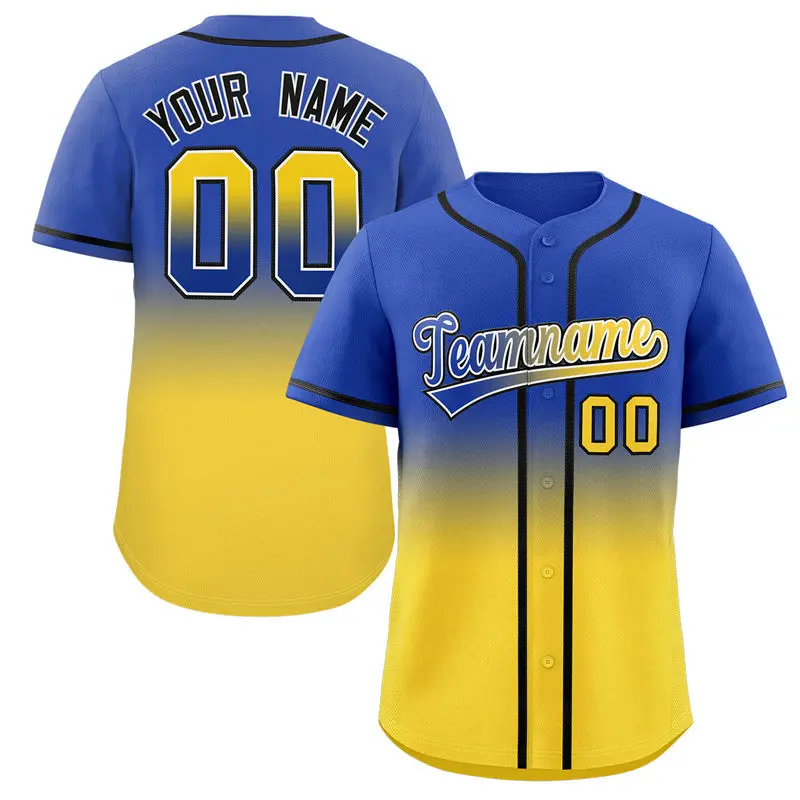 Royal Gold Gradient Fashion Baseball Jersey