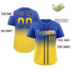Royal Gold Gradient Fashion Baseball Jersey 2