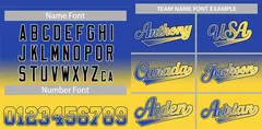 Royal Gold Gradient Fashion Baseball Jersey 3