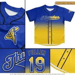 Royal Gold Gradient Fashion Baseball Jersey 4