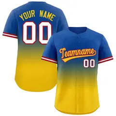 Royal Gold Gradient Full Button Baseball Jersey 1
