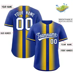 Royal Gold Gradient Lapel Fashion Baseball Jersey 2