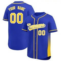 Royal Gold Gradient Side Design Authentic Baseball Jersey