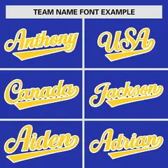 Royal Gold Gradient Side Design Authentic Baseball Jersey 3