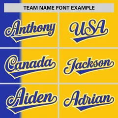 Royal Gold Gradient Stripe Two-Button Softball Jersey 3