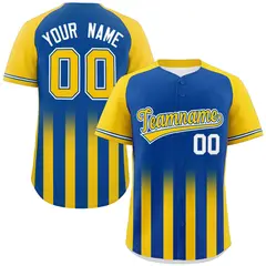 Royal Gold Gradient Thick Stripe Raglan Baseball Jersey