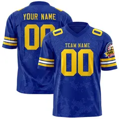Royal Gold Graffiti Line Authentic Football Jersey 1