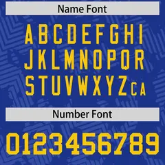 Royal Gold Graffiti Line Authentic Football Jersey 4