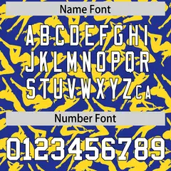 Royal Gold Graffiti Pattern Authentic Baseball Jersey 4