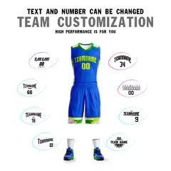 Royal Gold-Green Graffiti Pattern Basketball Jersey 4