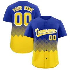 Royal Gold Grid Blur Pattern Baseball Jersey 1