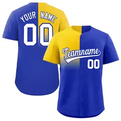 Royal Gold Half Gradient Authentic Baseball Jersey 1