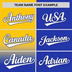 Royal Gold Half Gradient Authentic Baseball Jersey 3