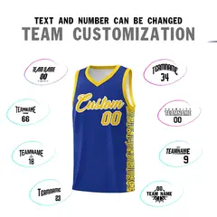 Royal Gold Indians Pattern Basketball Uniform Jersey 4