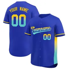 Royal Gold-Lt Green Gradient Side Baseball Jersey 1