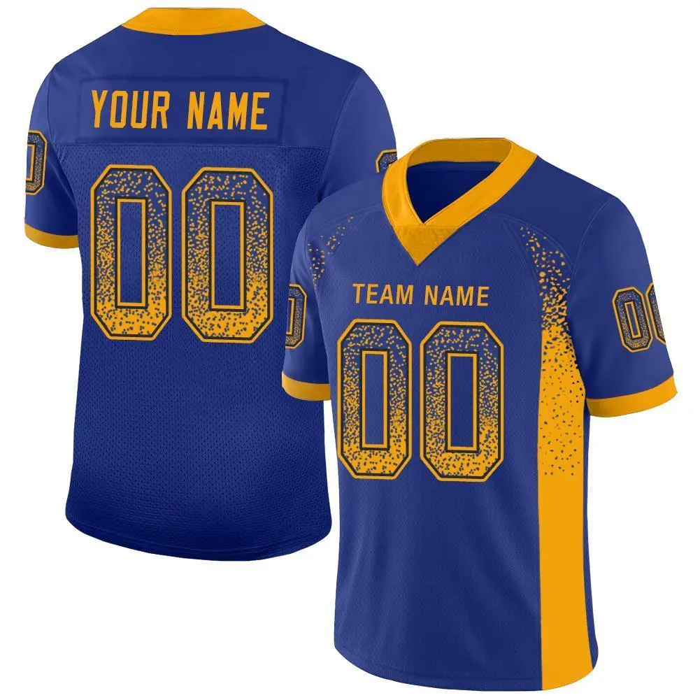 Royal Gold-Navy Drift Fashion Mesh Football Jersey