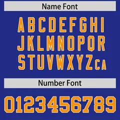 Royal Gold Orange and White Side Stripe Football Jersey 4