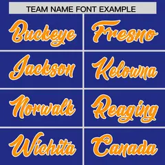 Royal Gold Orange and White Side Stripe Football Jersey 3