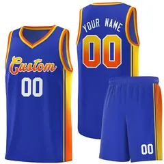 Royal Gold-Orange Gradient Fashion Sports Basketball Jersey